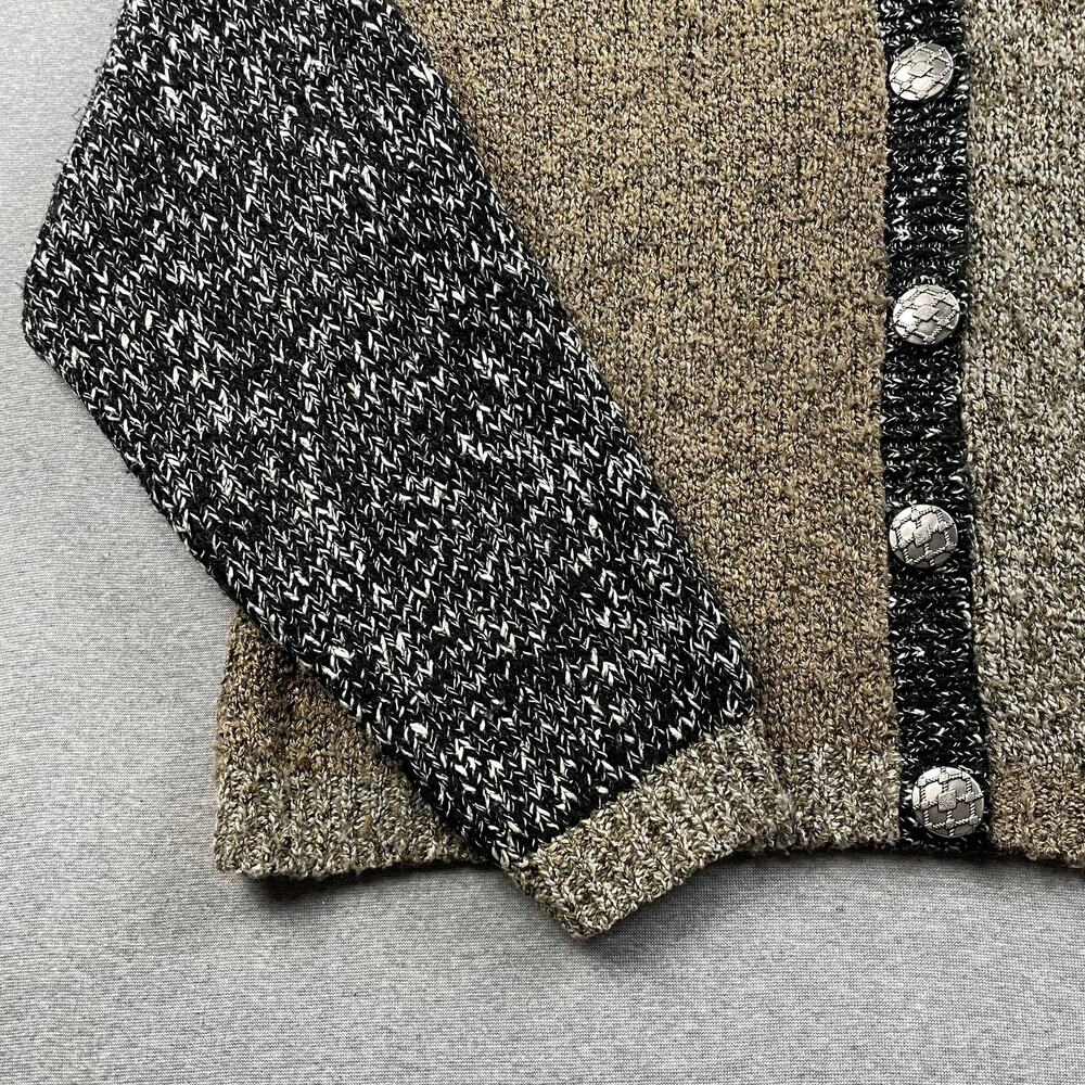 Vintage JP Berringer Cardigan Sweater Womens L Colorblock Button-Front Grandpa - Picture 8 of 16